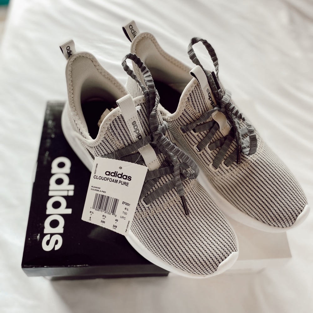 Adidas Cloudfoam Sneaker Raw Night Metallic, White